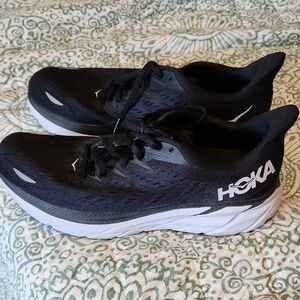 Hoka Black and White Athletic Sneakers